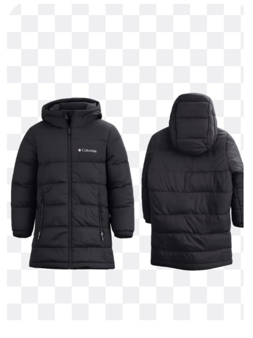 Columbia Omni Boys Black Hooded Puffer Parka Size M